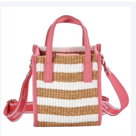 Juicy Couture Stripe Straw Mini Tote NWT - Picture 6 of 14